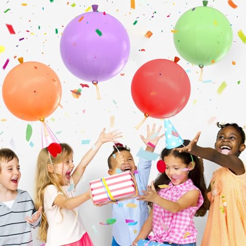 36PCS Neon Heavy Duty Punch Balloons with Rubber Handle for Kids & Parties