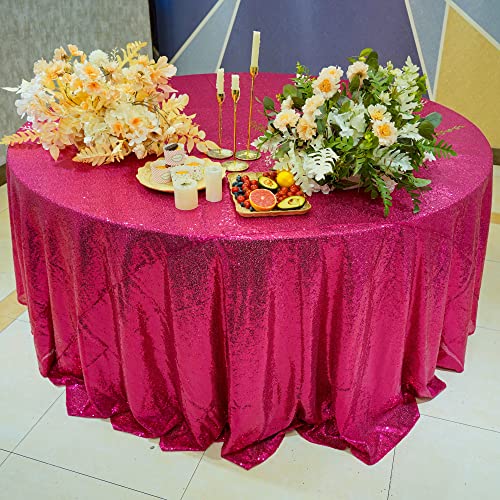 Pink Sequin Round Tablecloth 132 Inch Glitter Cover for Events & Parties - Variation of THIS listing