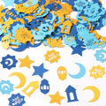 Ramadan Eid Confetti Set - Blue and Gold Table Decor for Celebrations