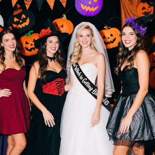 Halloween Bride to Be Sash - Black Gothic Bachelorette Party Accessory