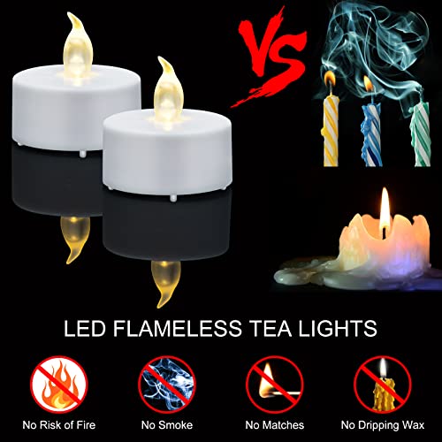 LED Flameless Tea Lights 150 Pack Warm White Battery Operated Safe Decor