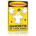 Halloween Outdoor Warning Sign - Spooky Chic Metal Tin Wall Decor