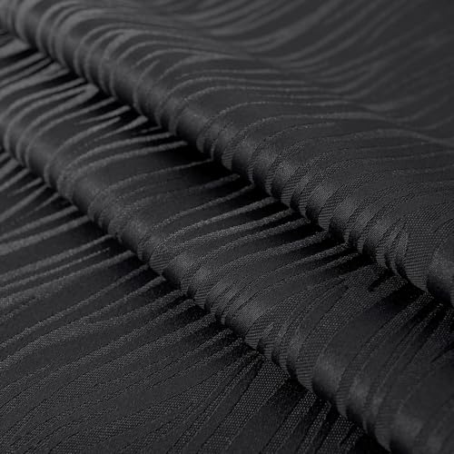 Rectangular Spillproof Jacquard Tablecloth Black 60x102 Inch - Matirug Variation