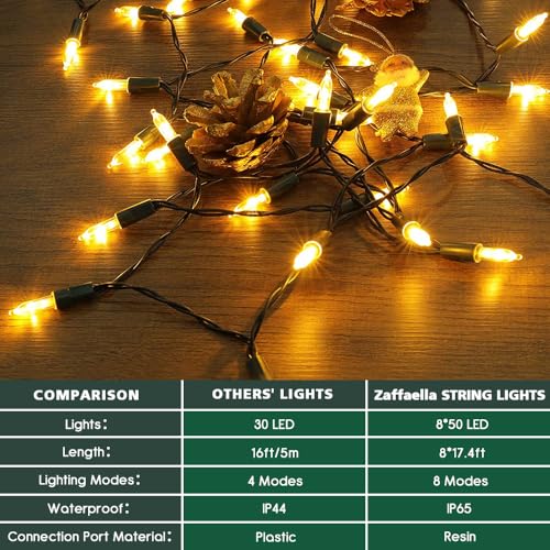 Battery Christmas Lights 8 Pack Mini LED String Lights - Warm White, 8 Modes