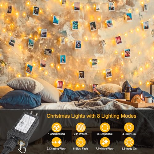 Warm White 33FT 100LED Connectable Christmas Fairy Lights with Timer & 8 Modes