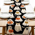 Halloween Ghost Dog Table Runner 13x48 Inch - Spooky Jack O Lantern Decor Variation
