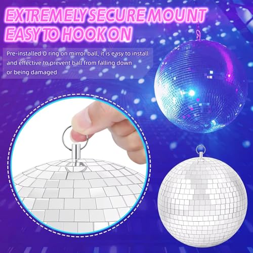 5 Inch Mirror Disco Ball Light - Rotating Party LED Lamp for Christmas & Events