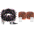 20 Ft 60 LED Copper Wire Fairy Lights & 100Ft Purple Orange String Lights - Battery Operated, Waterproof for Indoor Outdoor Decor