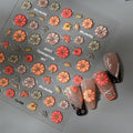 Fall Nail Stickers Set with Pumpkin & Autumn Leaves – Self-Adhesive Nail Art Decals for Women