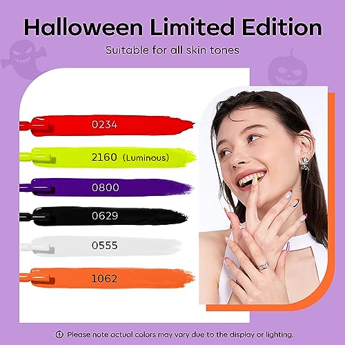Neon Gel Nail Polish Set - 6 Colors for Halloween - Modelones A-1