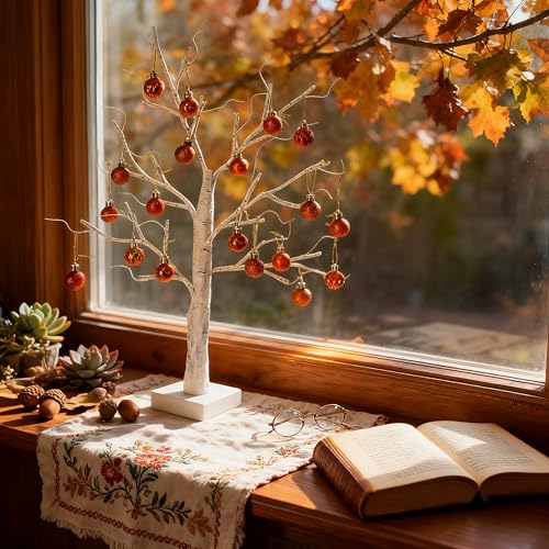 Copper Mini Ornament Set - 30 Pieces 1.18 Inch Fall Thanksgiving Tree Decor - Copper / 1.18 Inch