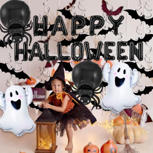 Halloween Balloons Set with Ghost and Spider Designs - 21 Pieces for Party Decorations