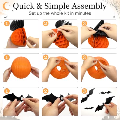 Halloween Office Decorations 17-Piece Party Decor with Lanterns & Banners