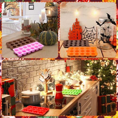 Seasonal Silicone Chocolate Molds Set - Fall Halloween Christmas Shapes