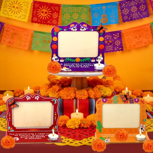 Dia De Los Muertos Decorative Picture Frame - Medium Horizontal Altar Decor