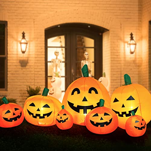 Halloween Inflatable Pumpkins Yard Decoration - Lighted Blow Up 8 Feet - Variation of 7 Halloween Pumpkin