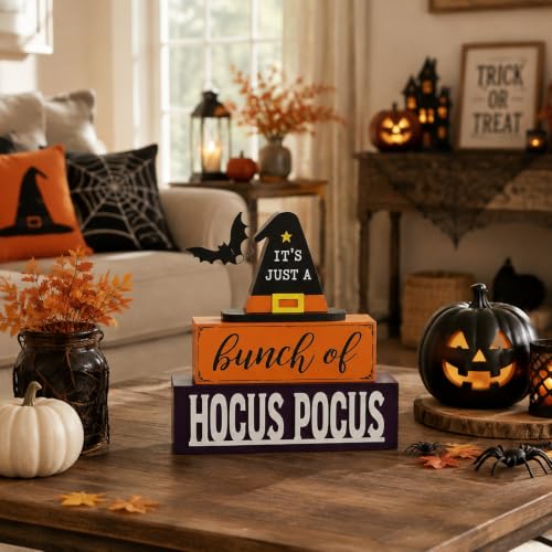 Indoor Halloween Witch Hat Table Decor - Spooky Hocus Pocus Sign