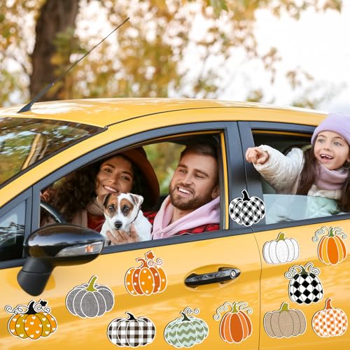 Fall Pumpkin Refrigerator Magnets Set - 30 Bright Halloween Car & Home Decor