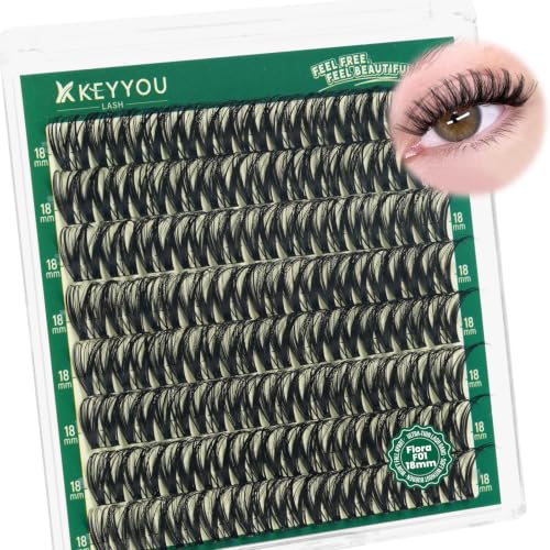 KEYYOU Flora Lash Clusters - 18mm D Curl False Eyelashes for Drama & Cosplay - Flora F01 Variation