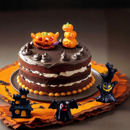 Halloween Mini Resin Figurines Bulk Set - 68 Unique Tiny Decorations - Multicolor