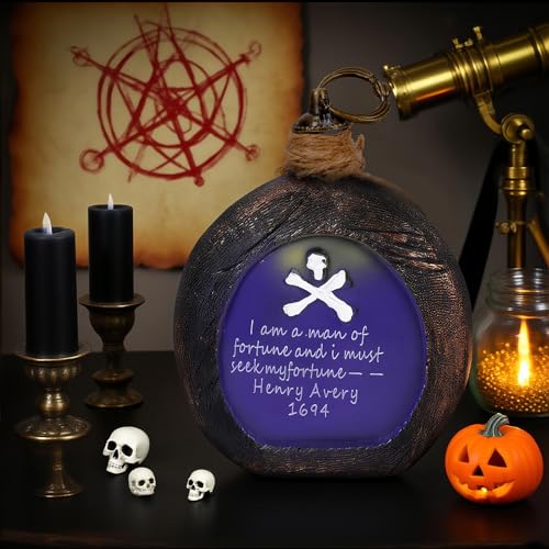 Pirate Skull Resin Bottle Ornament for Halloween & Nautical Decor