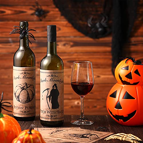 Halloween Wine & Beer Bottle Labels Waterproof Stickers - 12 Styles