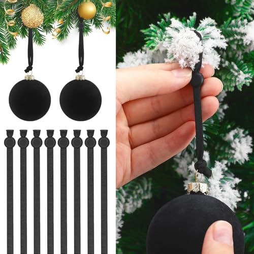 Christmas Ornament Hooks Set - Adjustable Black Decorative Hangers, 24 Pcs