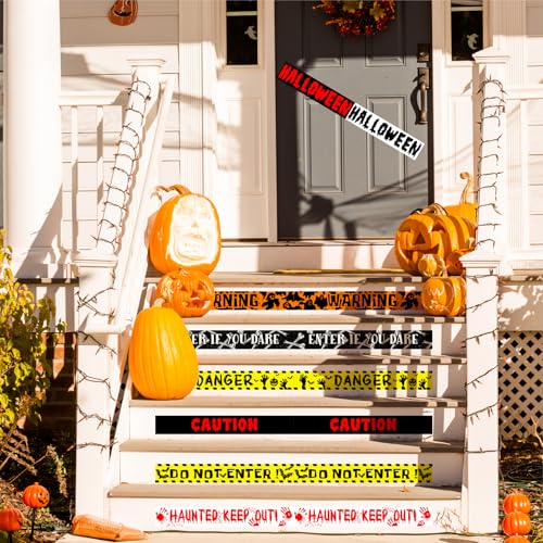 Halloween Wall Stickers Party Danger Warning - Removable Caution Tape - Haunted House Door & Window Decor (Variation: Danger Warning)