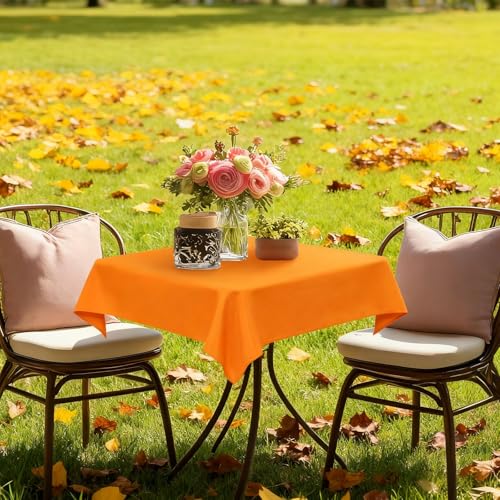 Orange Small Square Tablecloth 36 x 36 Inch Washable for Table Decor - Variation of THIS listing