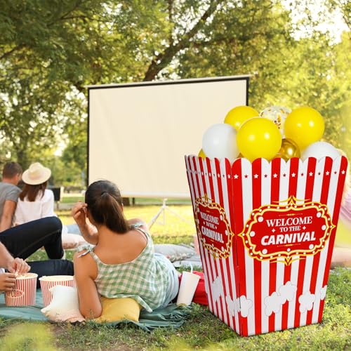 Giant Carnival Popcorn Box Decoration with 60 Balloons for Party & Event