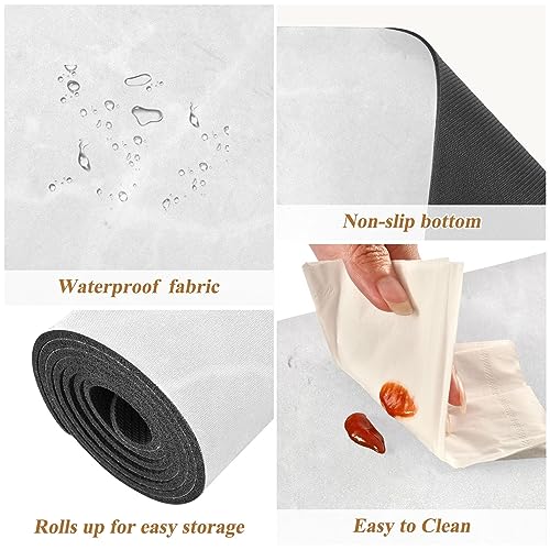 ElliTarr 2-in-1 Heat-Resistant Table Runner & Trivet - Marble White, 39 x 12 Inch
