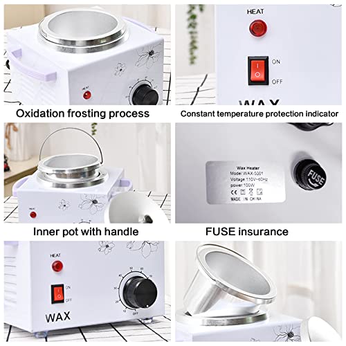 White Portable Wax Warmer for Painless Hair Removal - Single Pot, 600cc