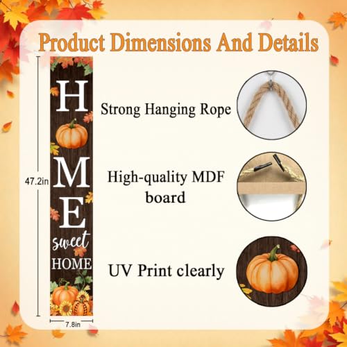 Fall Welcome Sign for Front Porch 47 Inch Home Sweet Home Door Decor