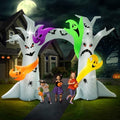 14FT Halloween Inflatable Ghost Tree Arch with 15 LEDs for Outdoor Yard Decoration