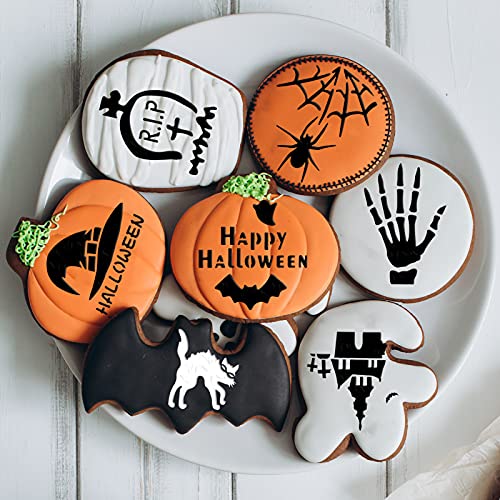 Halloween Cookie Stencil Set 20-Pack Pumpkin Ghost Skeleton Cake Decorating Templates