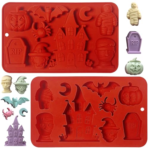 Halloween Silicone Molds 2pcs for Chocolate Candy - Mix Shapes