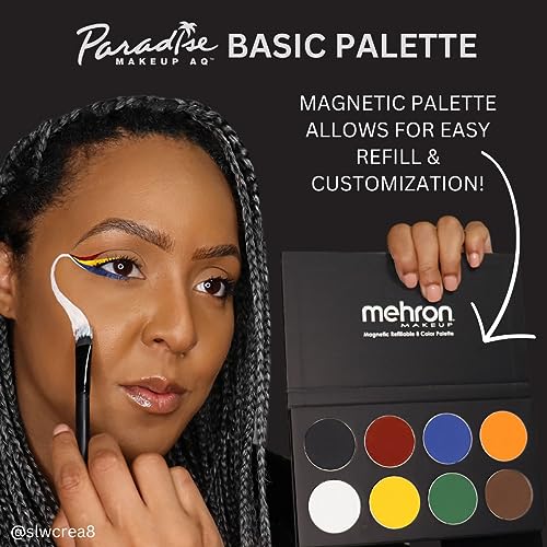 Mehron Makeup Paradise AQ Basic Face Paint Palette - Water-Activated Neon Colors