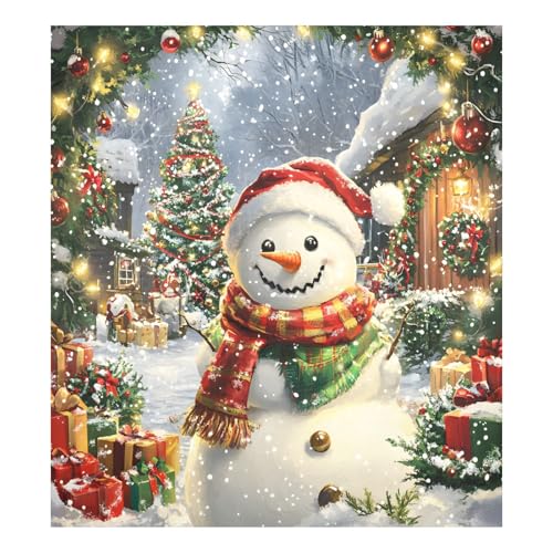 Christmas Snowman Dishwasher Magnet Cover Front Door - 23x26 in Decorative Refrigerator Panel