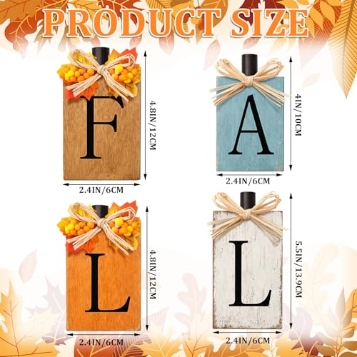 Wooden Fall Decor Set with Pumpkin Letters for Thanksgiving Home Table Centerpieces