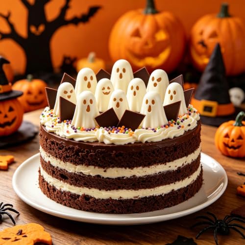 Halloween Ghost Silicone Mold Set - Orange Ghosts for Candy and Baking