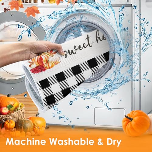 Sanwarm Fall Pumpkin Absorbent Dish Drying Mat - 16 x 18 Inches, Home Sweet Variation