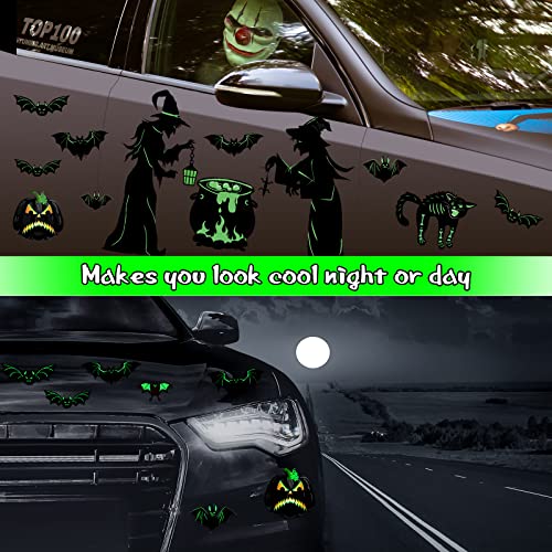 Halloween Luminous Magnet Set for Fridge Car Door Decor - 16 Pieces