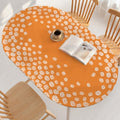 Fall Fitted Tablecloth for 64x44 Inch Oval - Orange Pumpkin Design