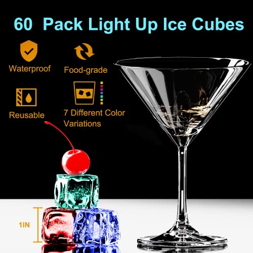 Waterproof LED Light Up Ice Cubes for Drinks Party Wedding Bar Pool Decoration