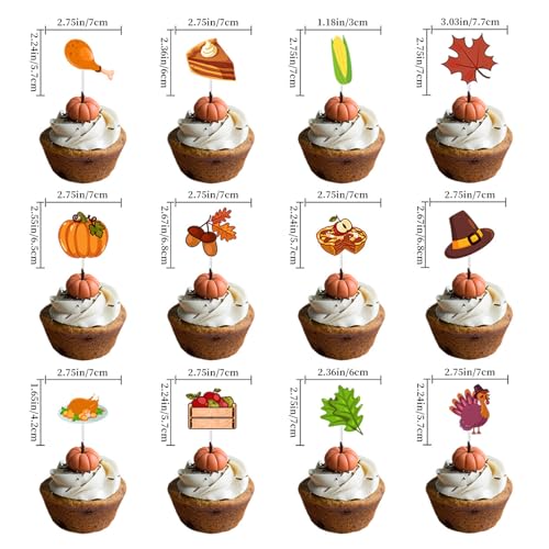 Thanksgiving Fall Banner Balloon Party Supplies Set with Maple Leaf Flags & Cake Toppers