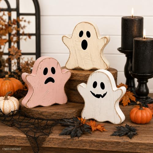 Sadness Halloween Ghost Decor Set - Indoor Table Decorations for Home, Whimsical Pastel Theme