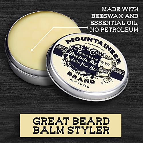 Mustache Wax Extra Firm Hold Unscented | Natural Beard & Facial Hair Styling Balm - 2oz