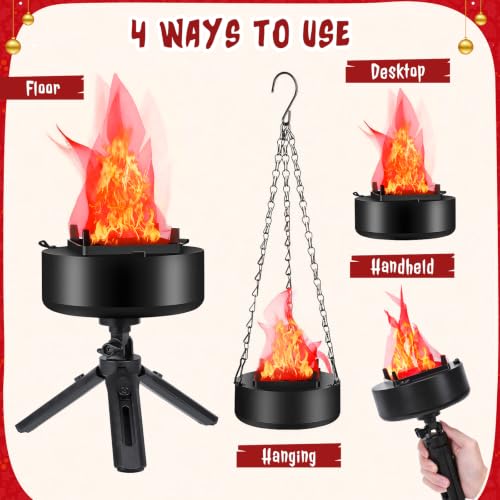 13in Triangle Flame Fake Fire Light USB Rechargeable Campfire Decor