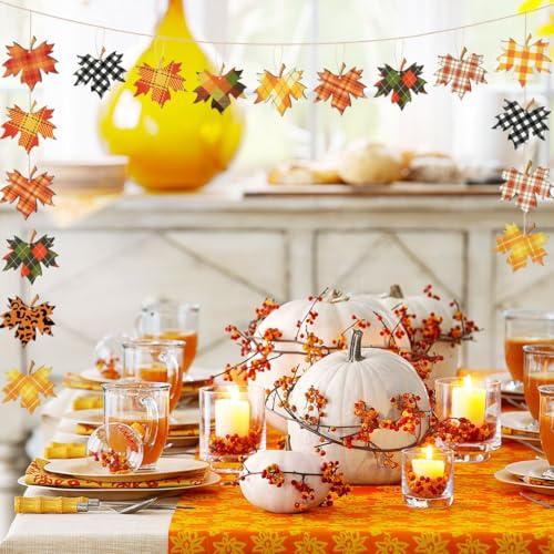 24 Pcs Maple Leaf Hanging Ornaments Fall Harvest Decorations for Thanksgiving