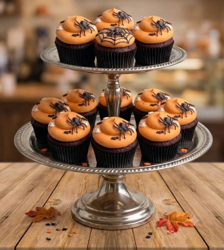 Halloween Spider Cupcake Toppers Pack 36 - Realistic Red Eye Plastic Decor